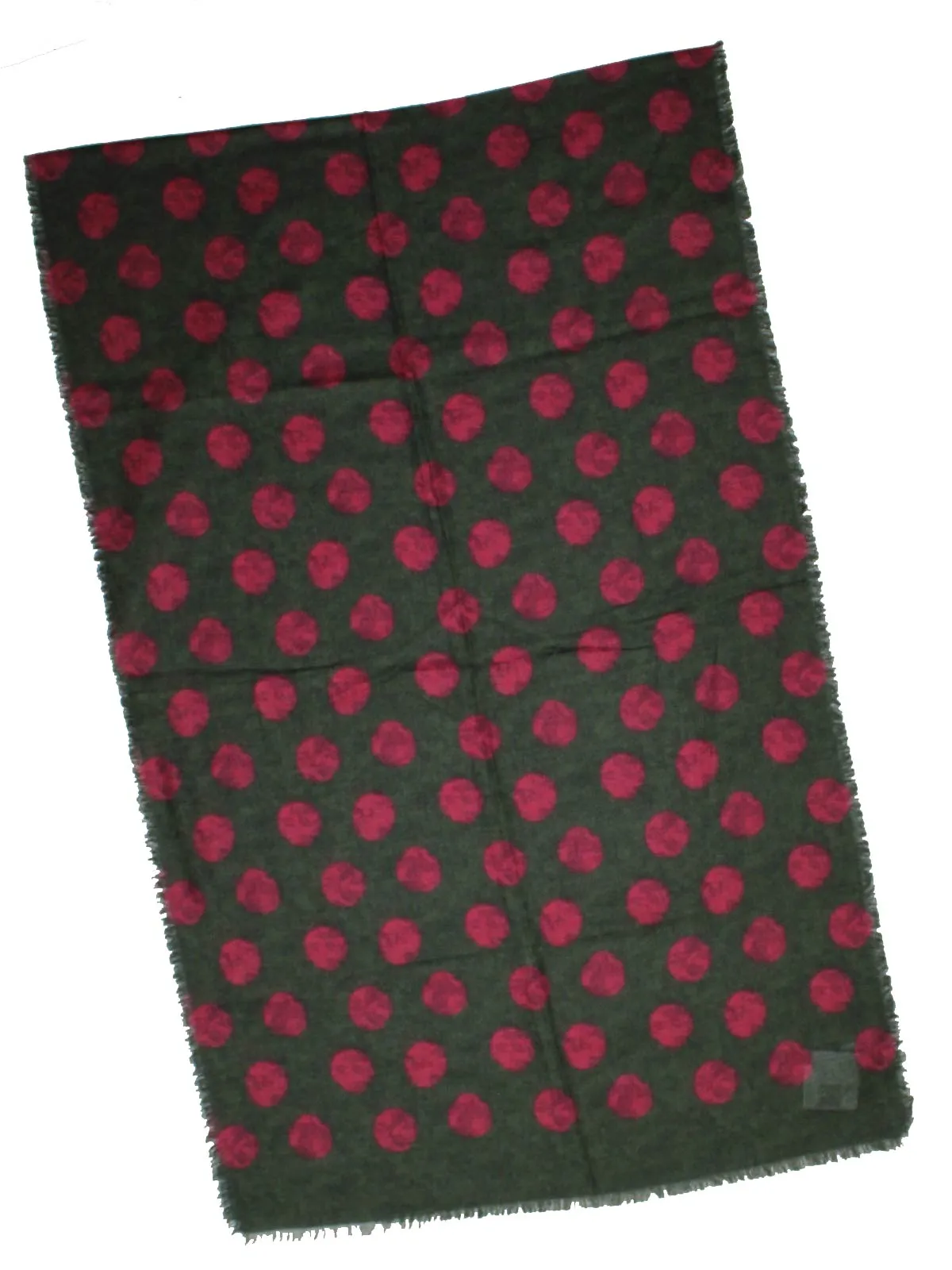 Kiton Cashmere Scarf Hot Pink Large Polka Dots SALE