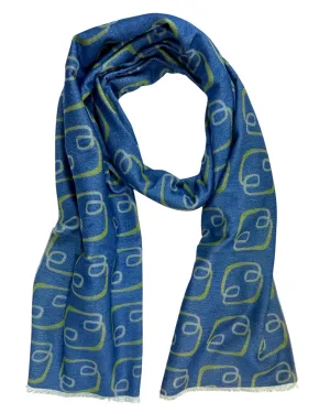 Kiton Silk Scarf Men Collection Blue Design