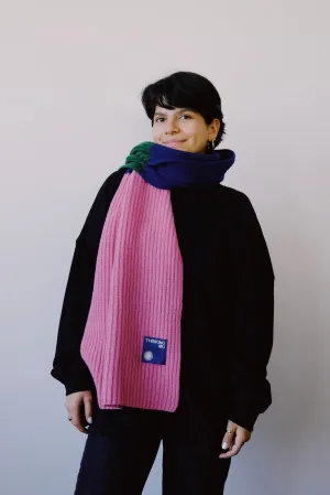 knit scarf - ghede - pink blue green