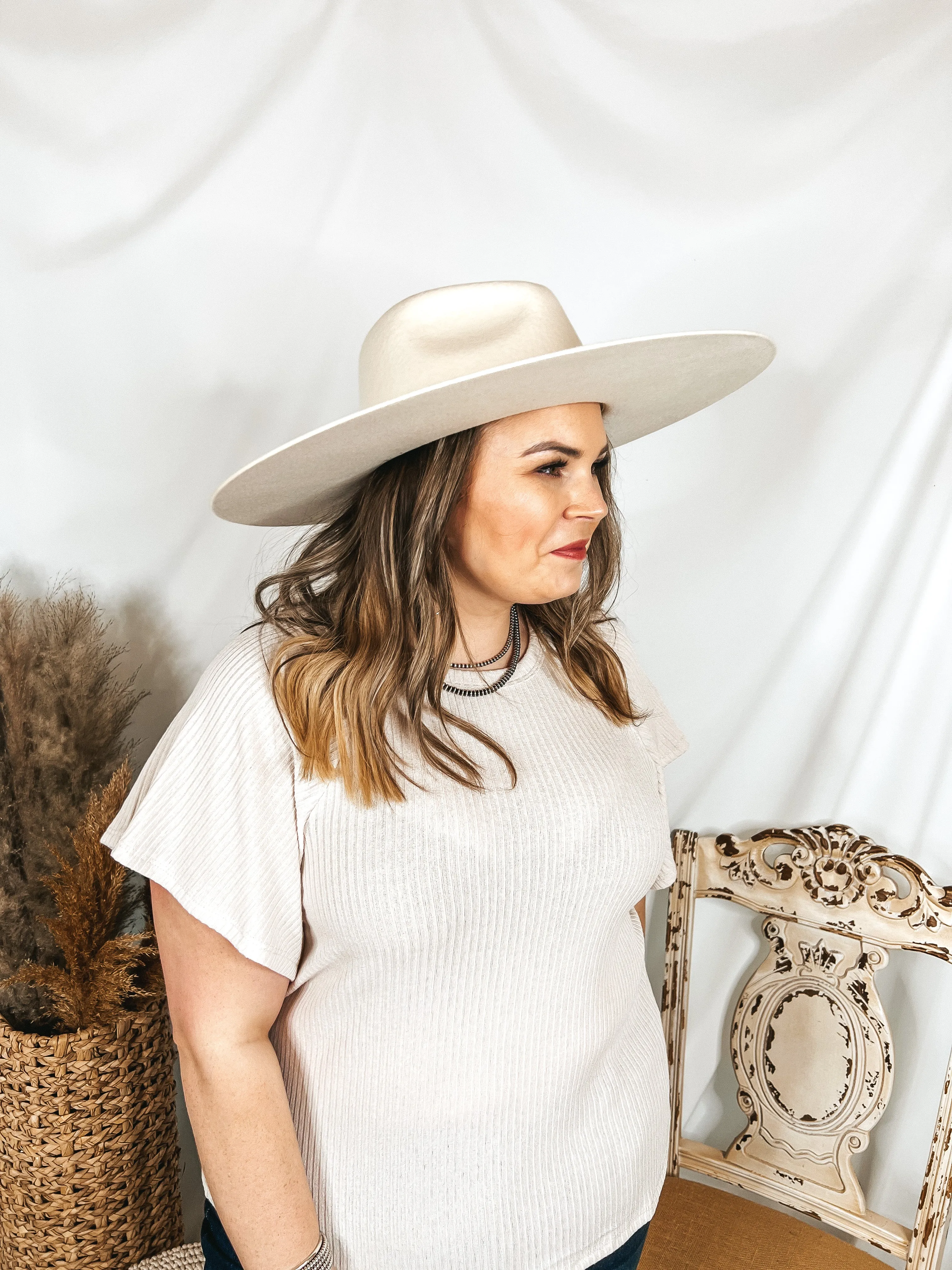 Lack of Color | Montana Wide Brim Wool Felt Hat in Ivory