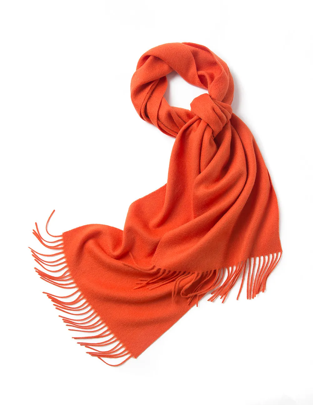 Lambswool Scarf Woven Plain Orange