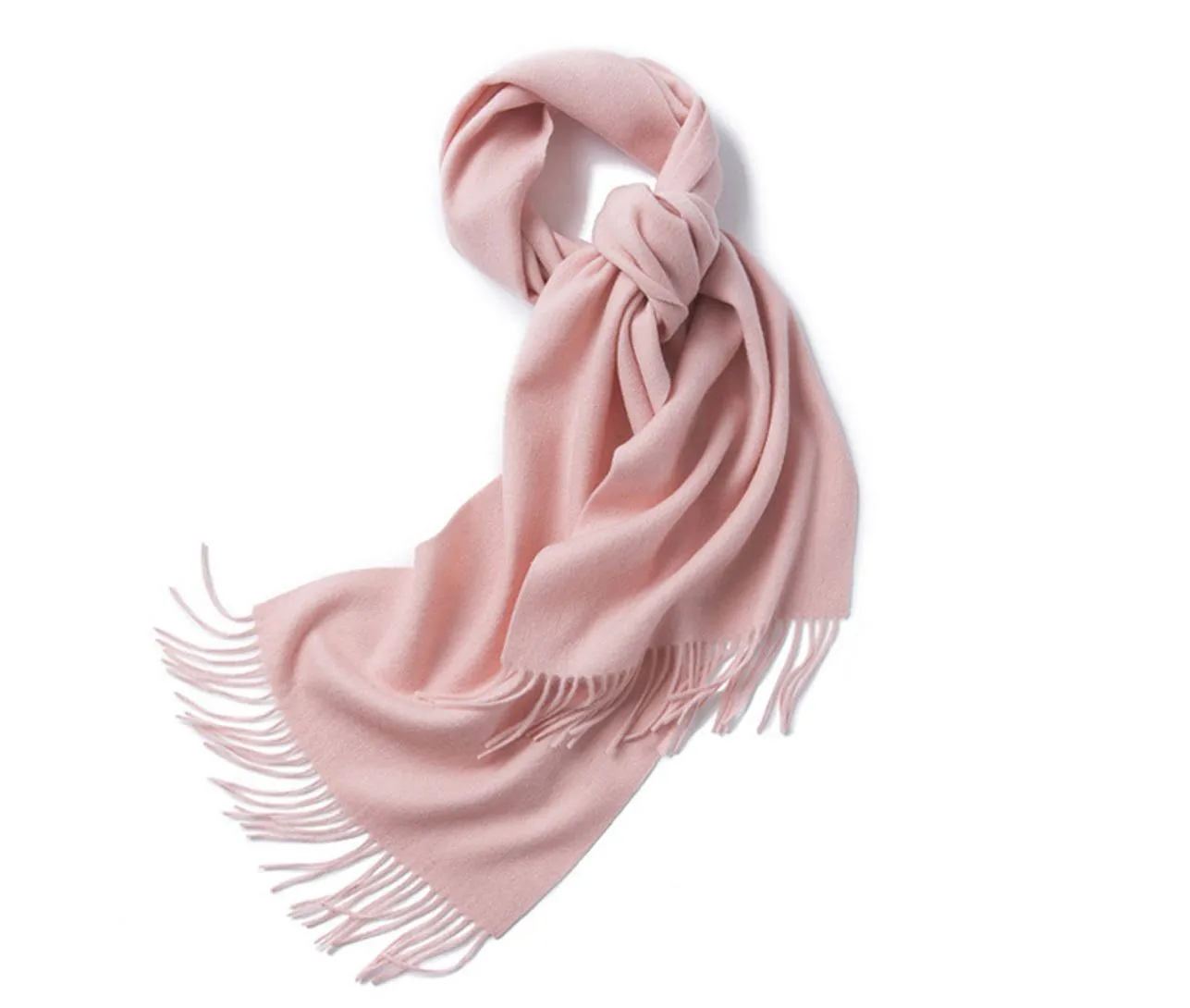 Lambswool Scarf Woven Plain Pink