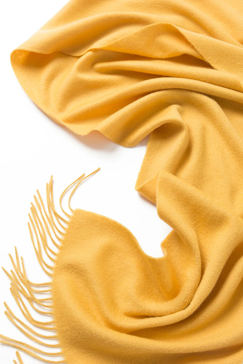 Lambswool Scarf Woven Plain Yellow