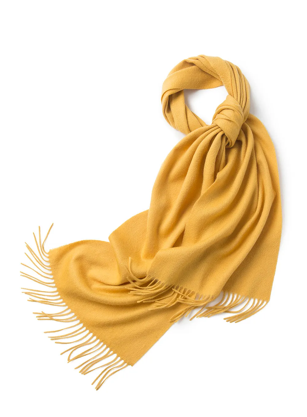 Lambswool Scarf Woven Plain Yellow