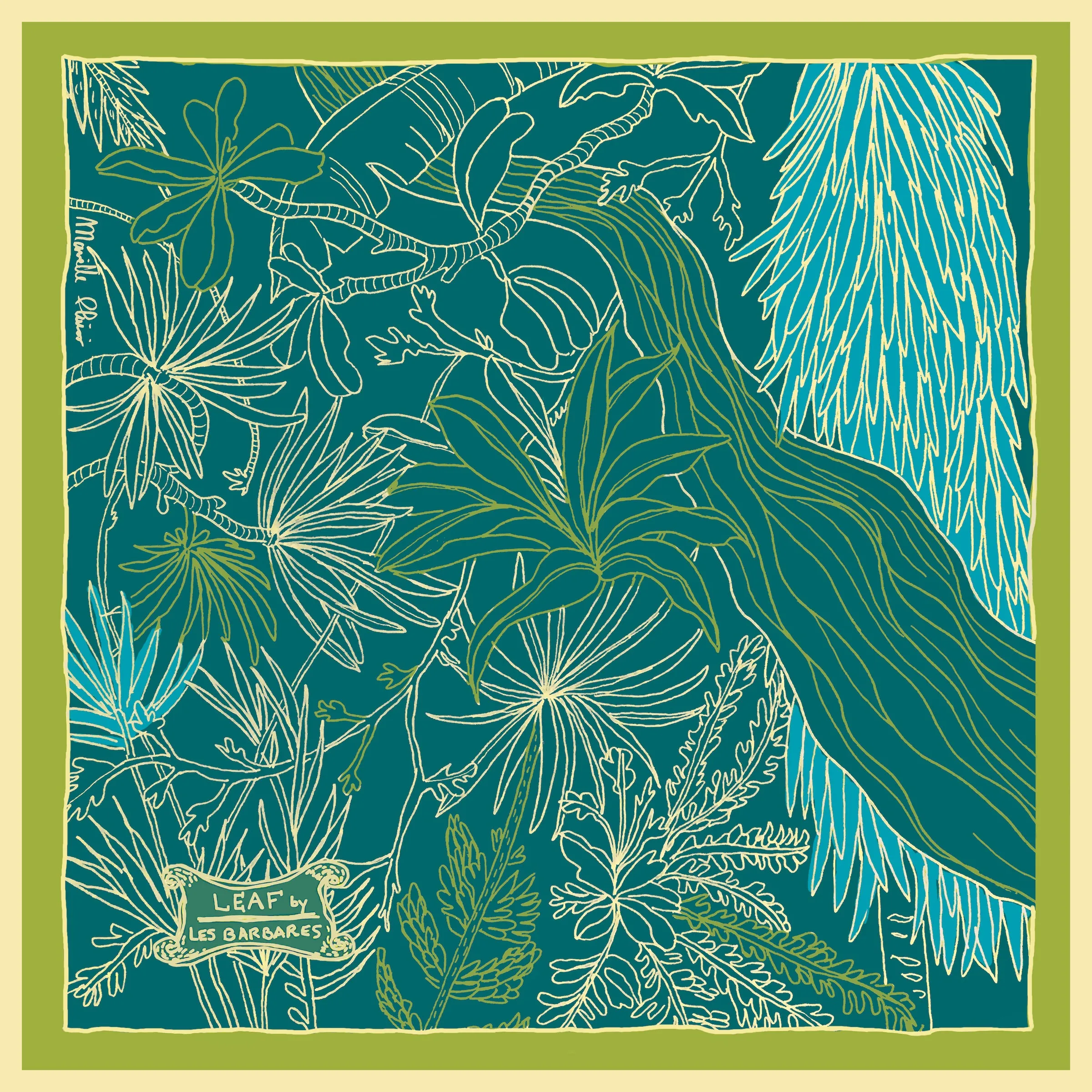 LEAF | Silk scarf (Green version)