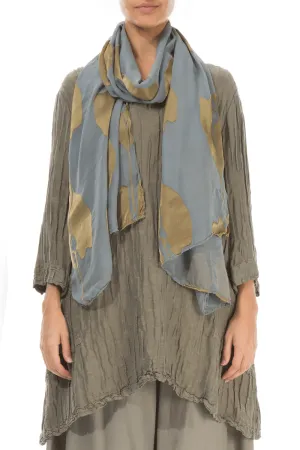 Leaves Silver Sage Silk Scarf