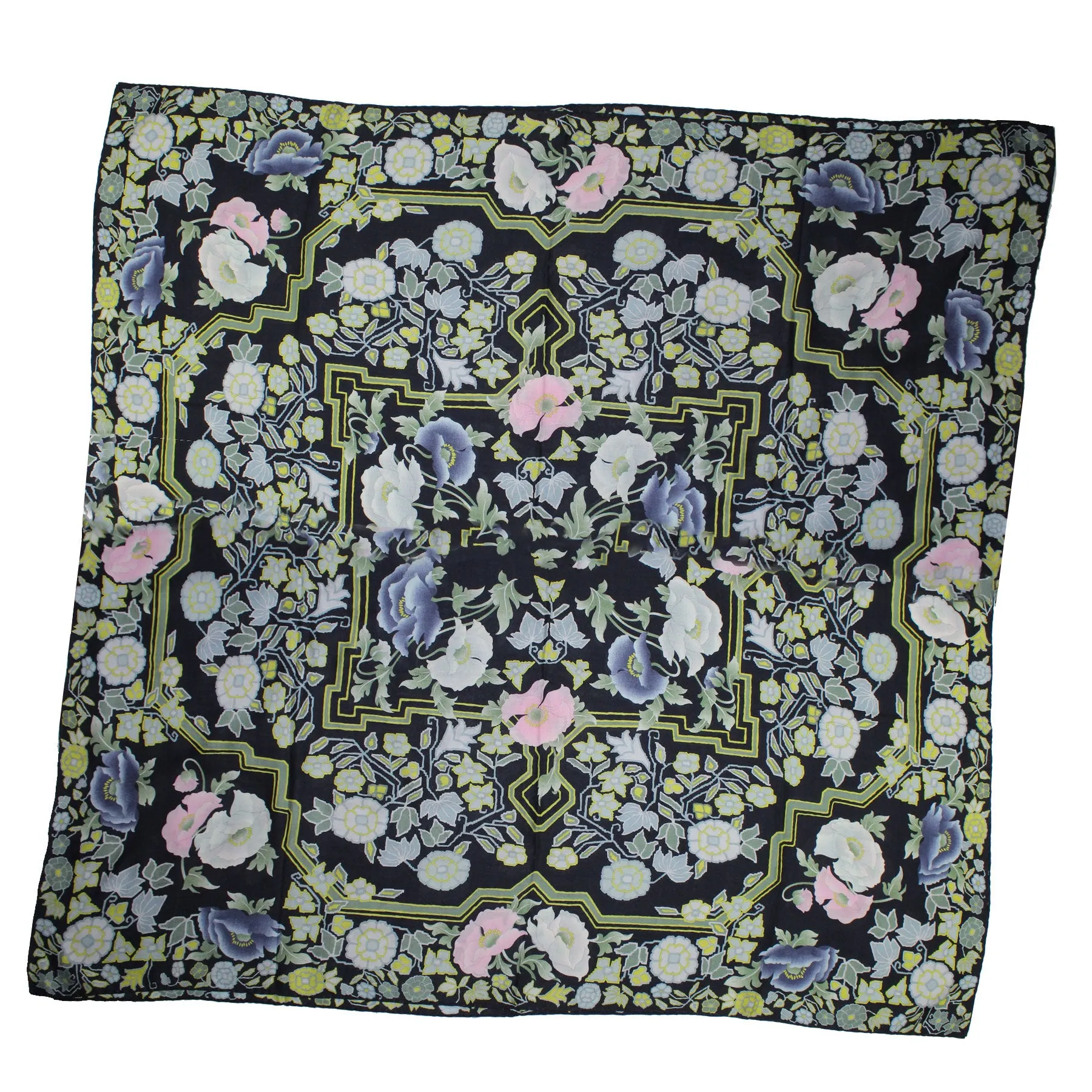 Leonard Paris Scarf Ornamental & Floral - Extra Large Square Cashmere Silk Wrap