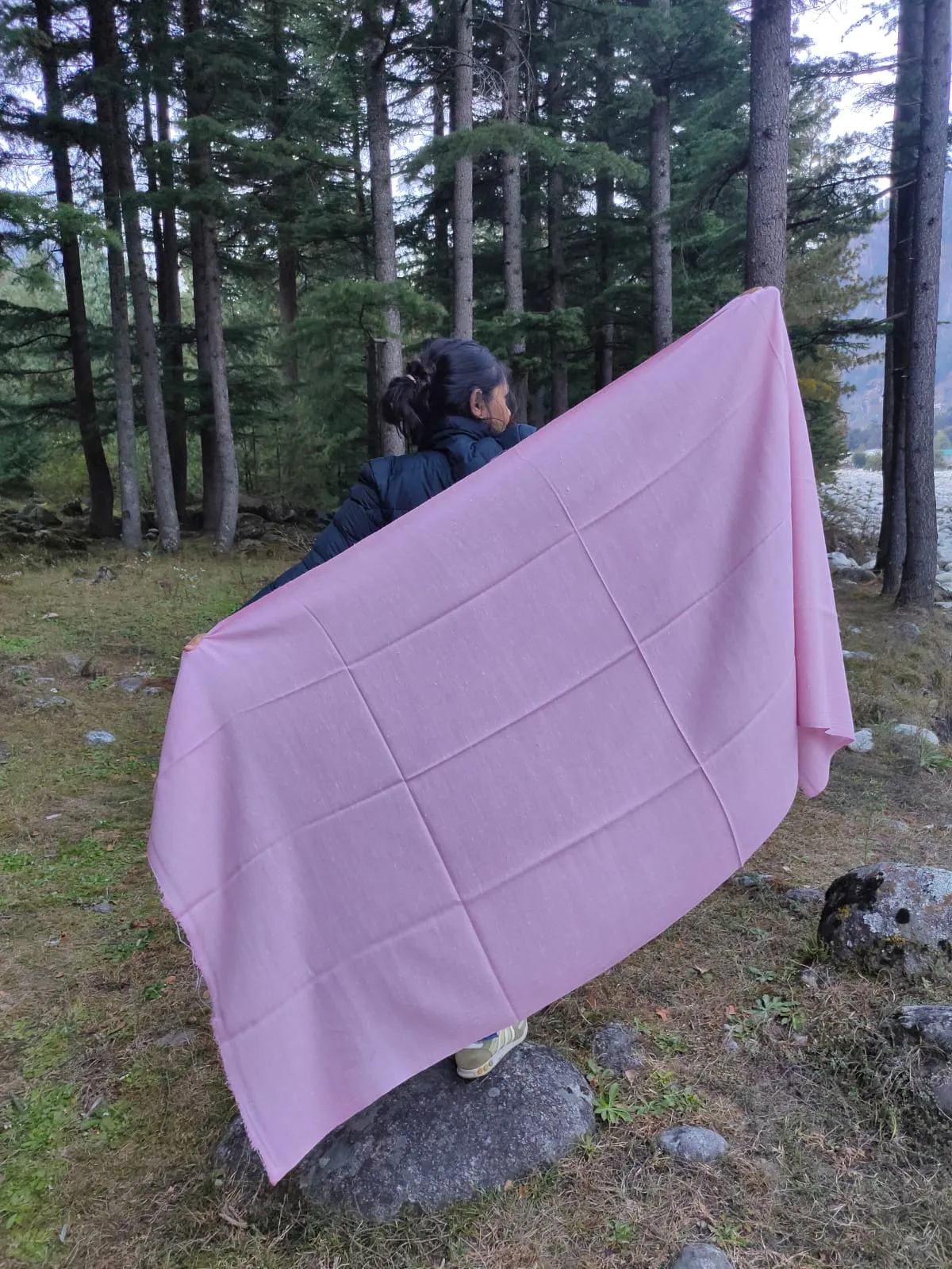 Light pink wool scarf