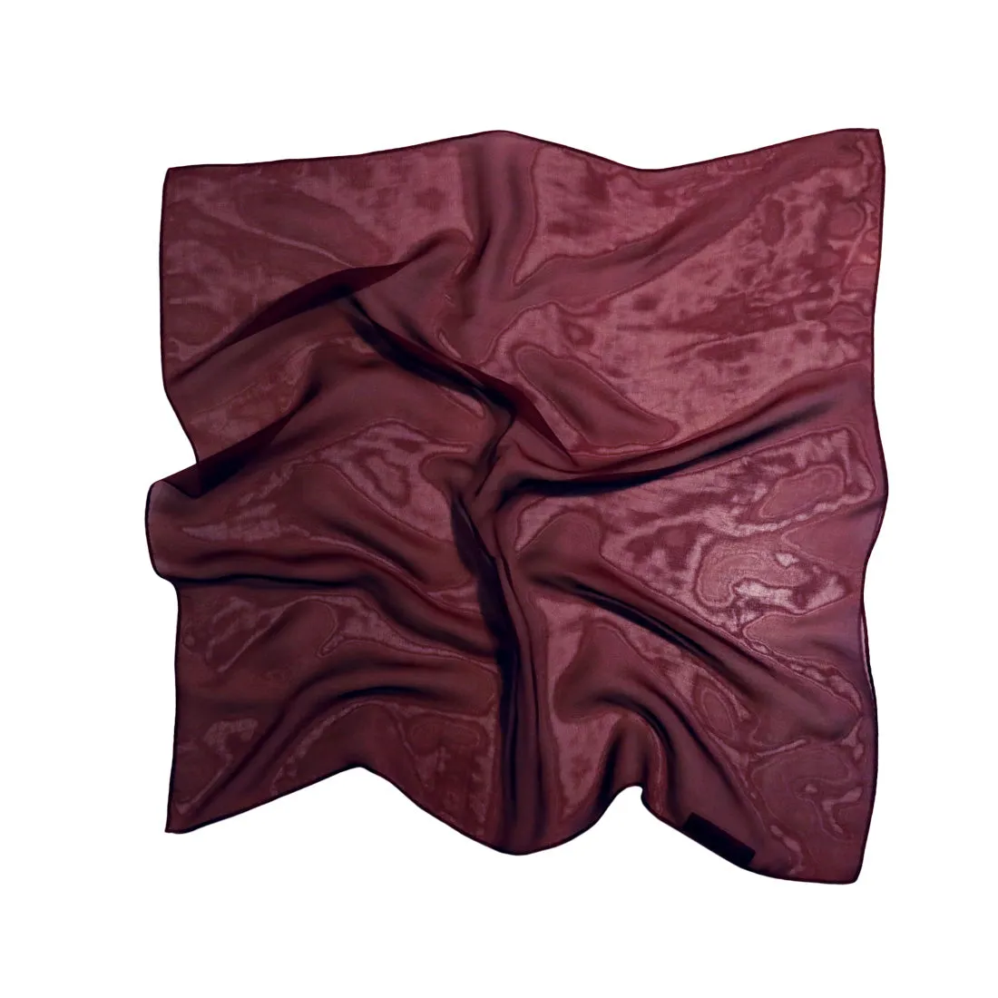 < Limited Edition > Silk Chiffon Scarf in bordeaux / 53 x 53cm / Made in Japan