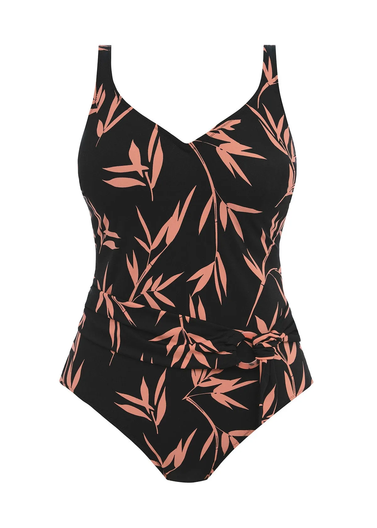 Luna Bay Lacquered Black UW Plunge Swimsuit