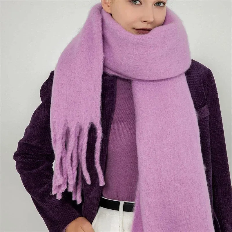 Luxury Cashmere Bright Solid Colors Women Scarf Winter Shawl and Wrap