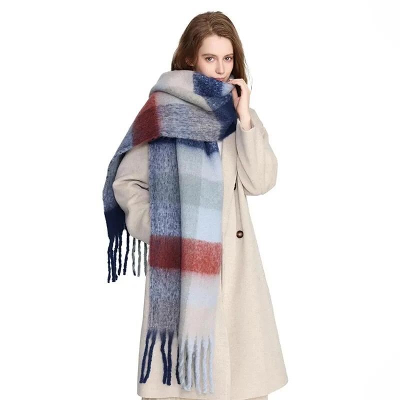 Luxury Cashmere Bright Solid Colors Women Scarf Winter Shawl and Wrap