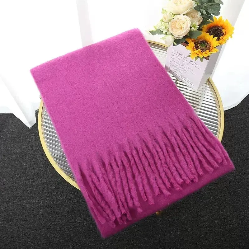 Luxury Cashmere Bright Solid Colors Women Scarf Winter Shawl and Wrap