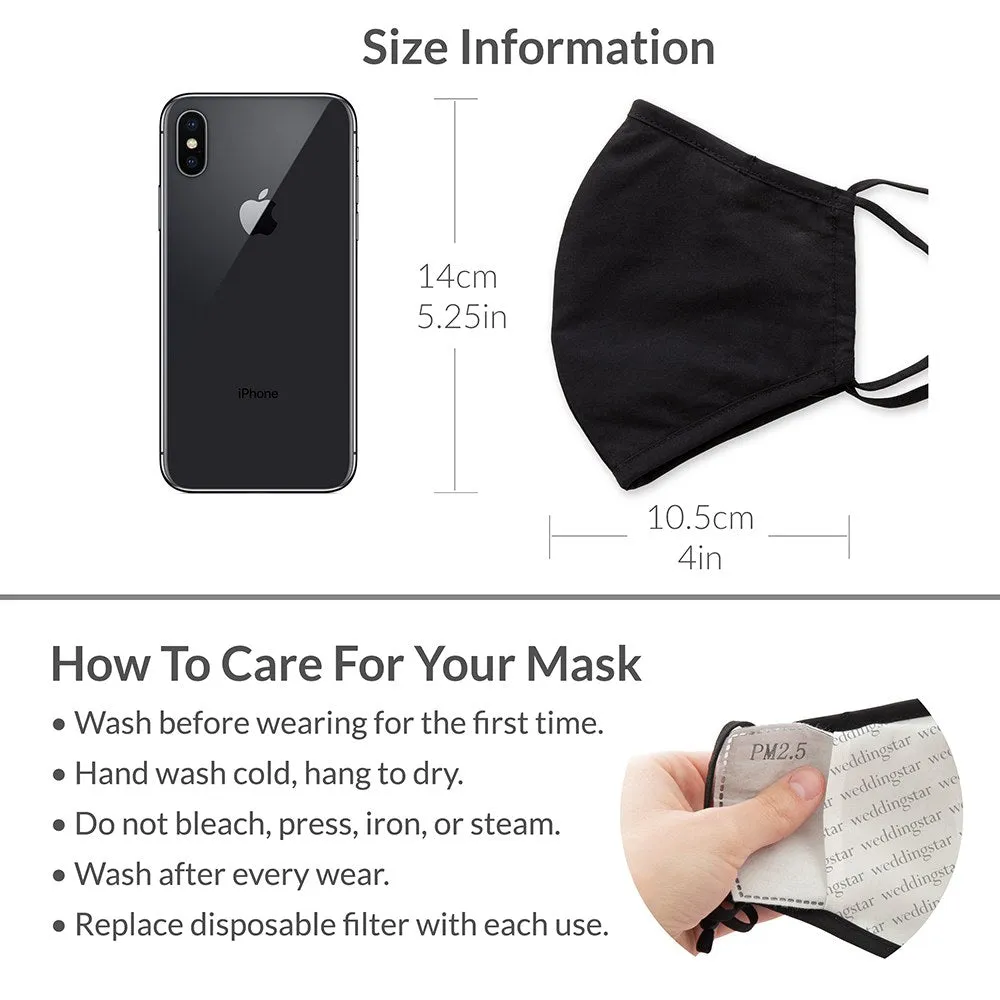 LUXURY REUSABLE, WASHABLE CLOTH FACE MASK WITH FILTER POCKET - RUBY RED