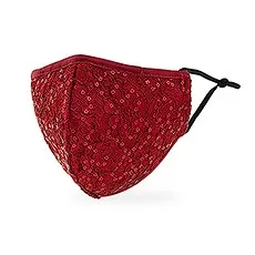 LUXURY REUSABLE, WASHABLE CLOTH FACE MASK WITH FILTER POCKET - RUBY RED