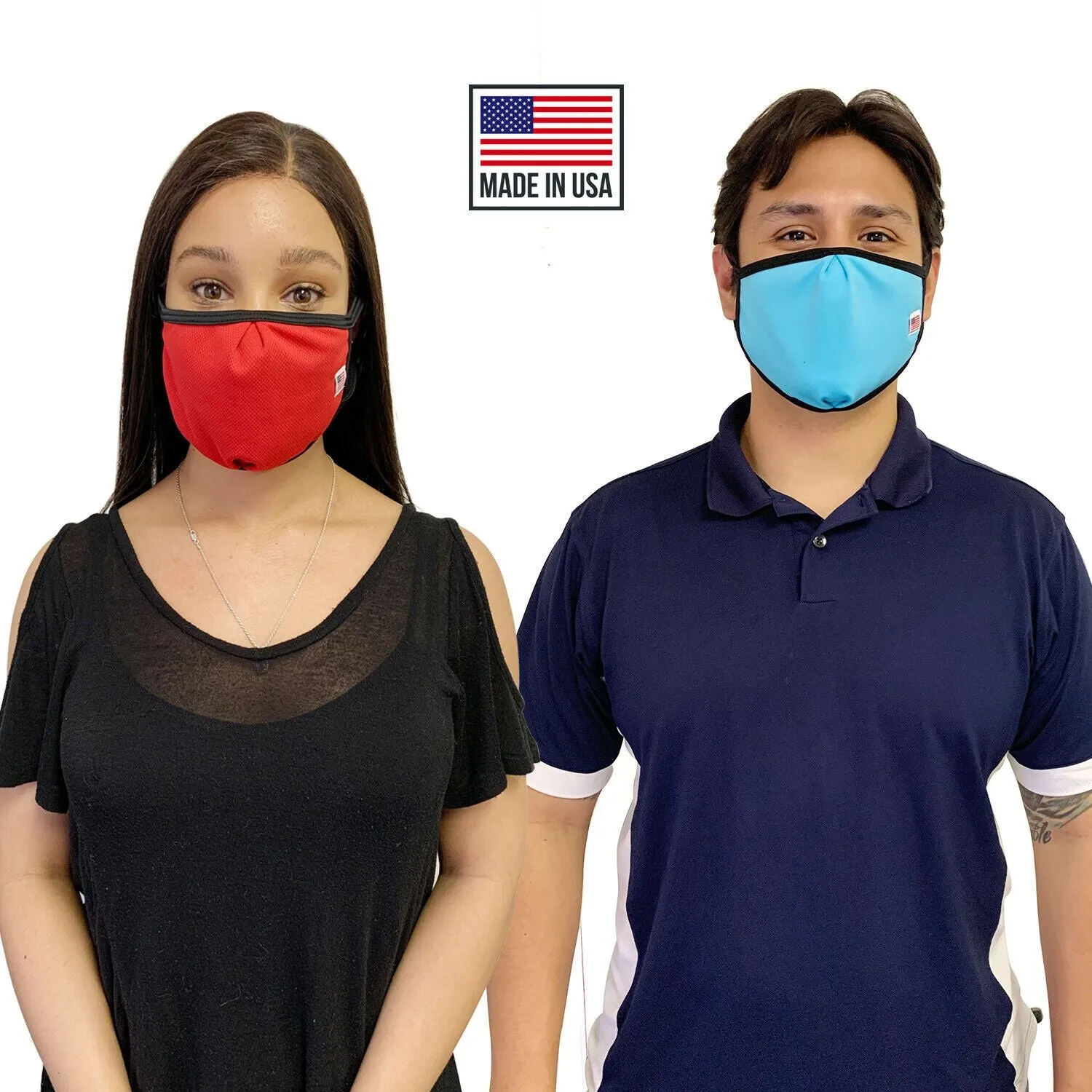 Made in USA Face Masks Mouth Nose Washable Reusable Double Layer Mask Cotton Cloth Blend