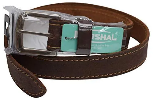 Men's Light Brown Full Grain Genuine Leather Classic Dress Belt with Removable Buckle LSL1801