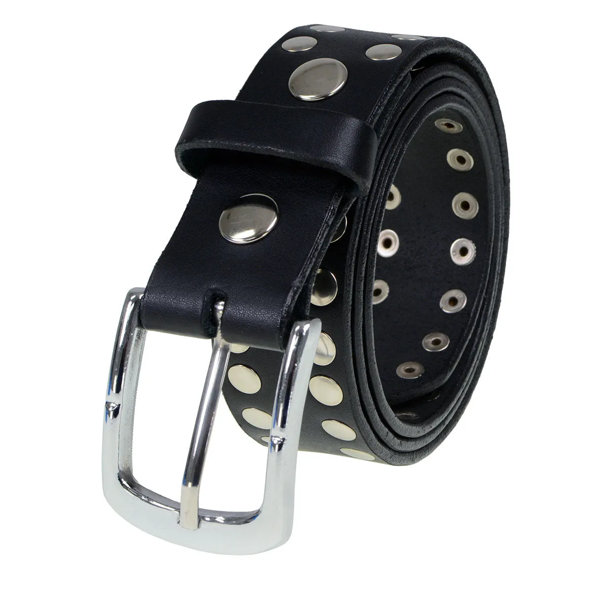 Milwaukee Leather MP7100 Men's Studded Black Genuine Leather Belt for