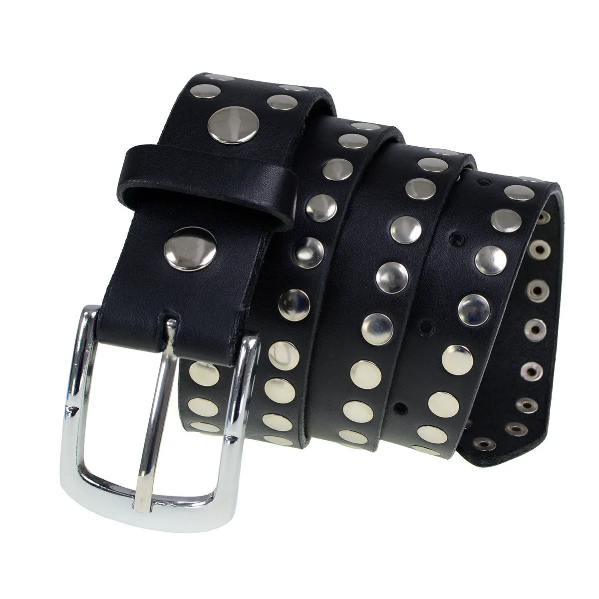 Milwaukee Leather MP7100 Men's Studded Black Genuine Leather Belt for