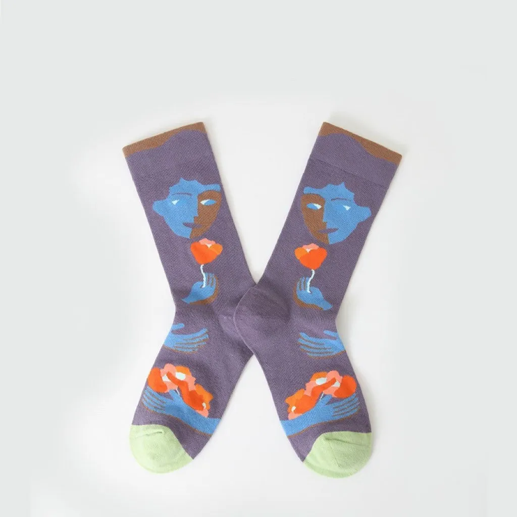 Miss June’s, Cute socks,colorful socks,cool socks,patterned socks,check patterned socks, women’s cotton socks,Casual socks