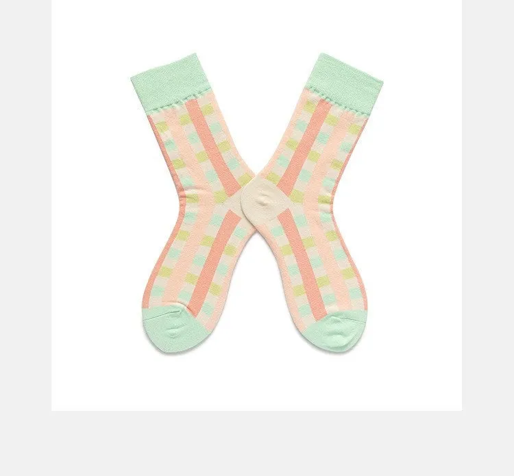 Miss June’s, Women’s Cotton socks ,Cute socks，Colorful socks, Cool socks, Plaid socks, Patterned socks, Women’s socks