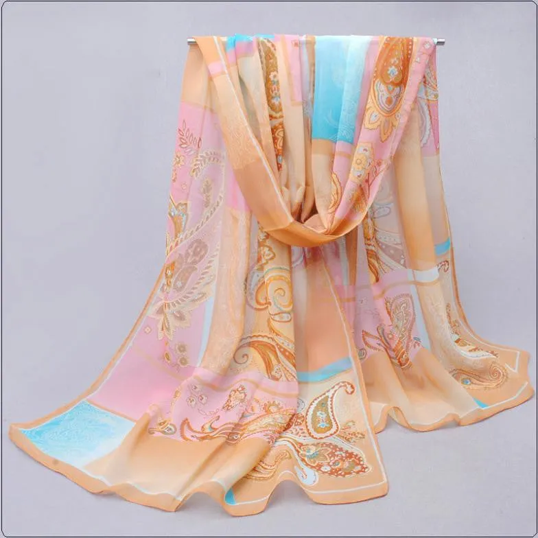 New foulard desigual Spring autumn thin silk scarves chiffon georgette women scarf summer sun hijab headscarf Headband