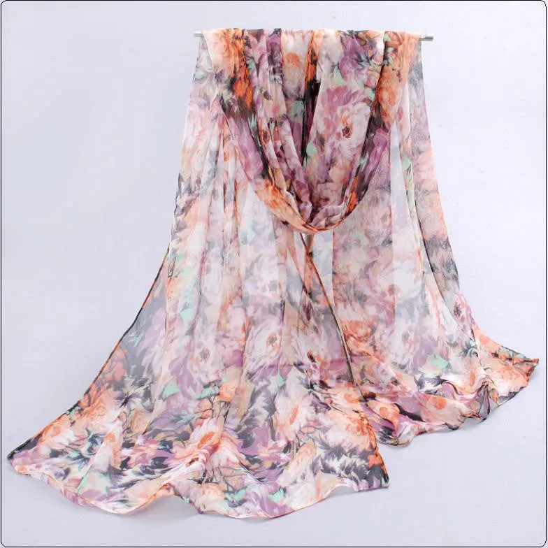 New foulard desigual Spring autumn thin silk scarves chiffon georgette women scarf summer sun hijab headscarf Headband