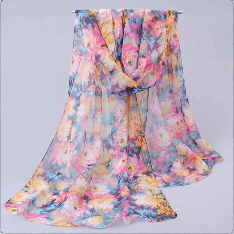 New foulard desigual Spring autumn thin silk scarves chiffon georgette women scarf summer sun hijab headscarf Headband