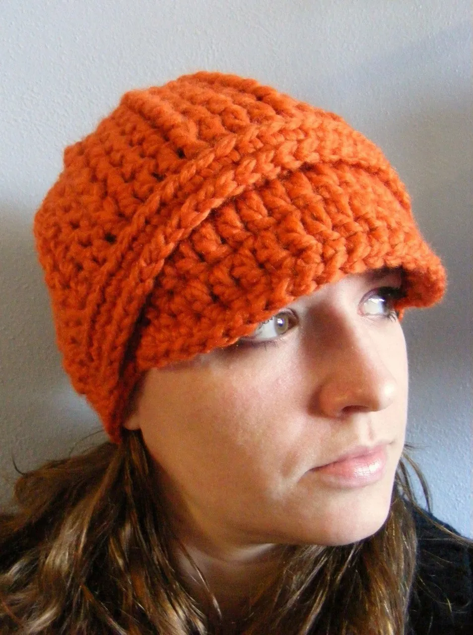 Orange pumpkin buckle beanie winter hat