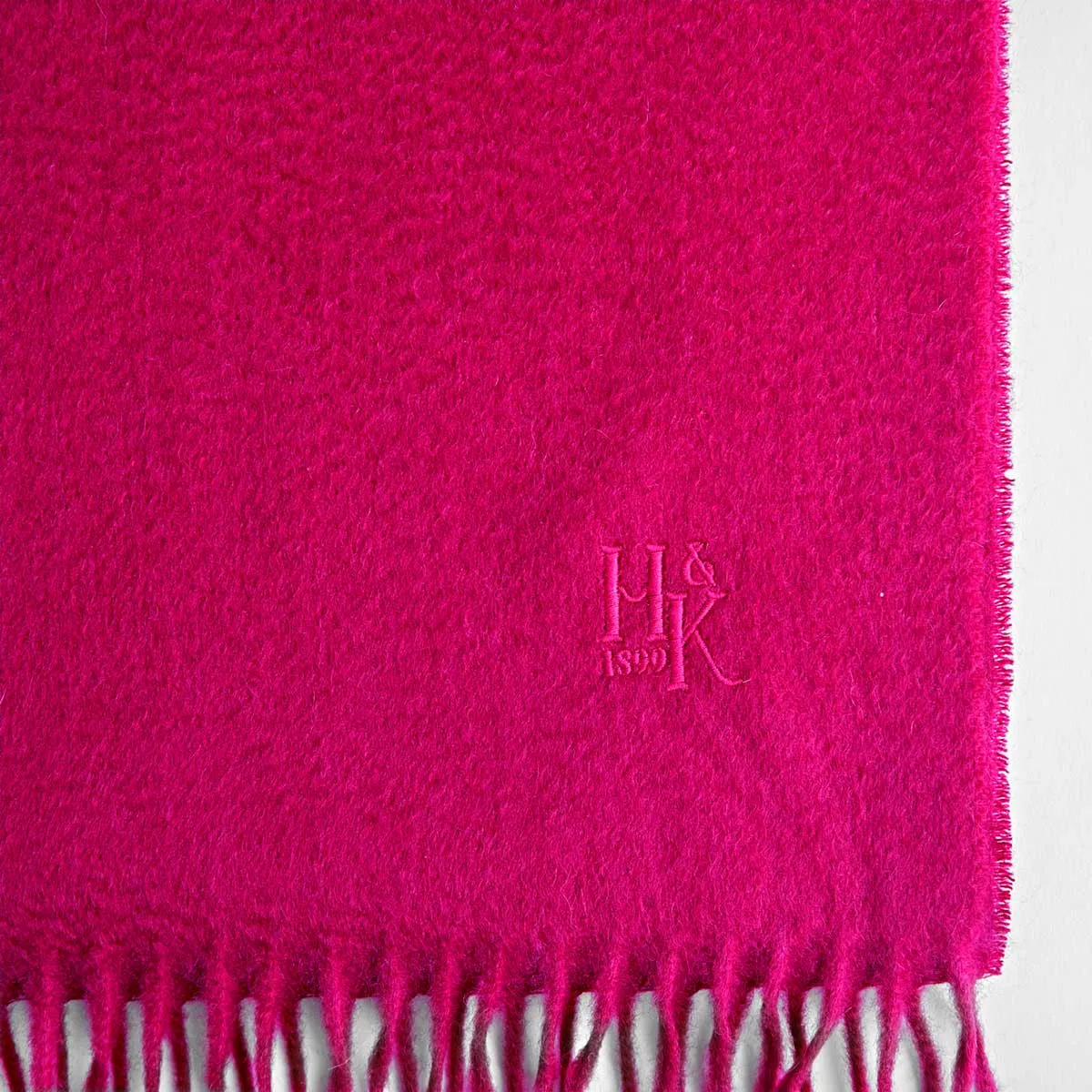 Plain Raspberry Wide Width Pure Cashmere Scarf