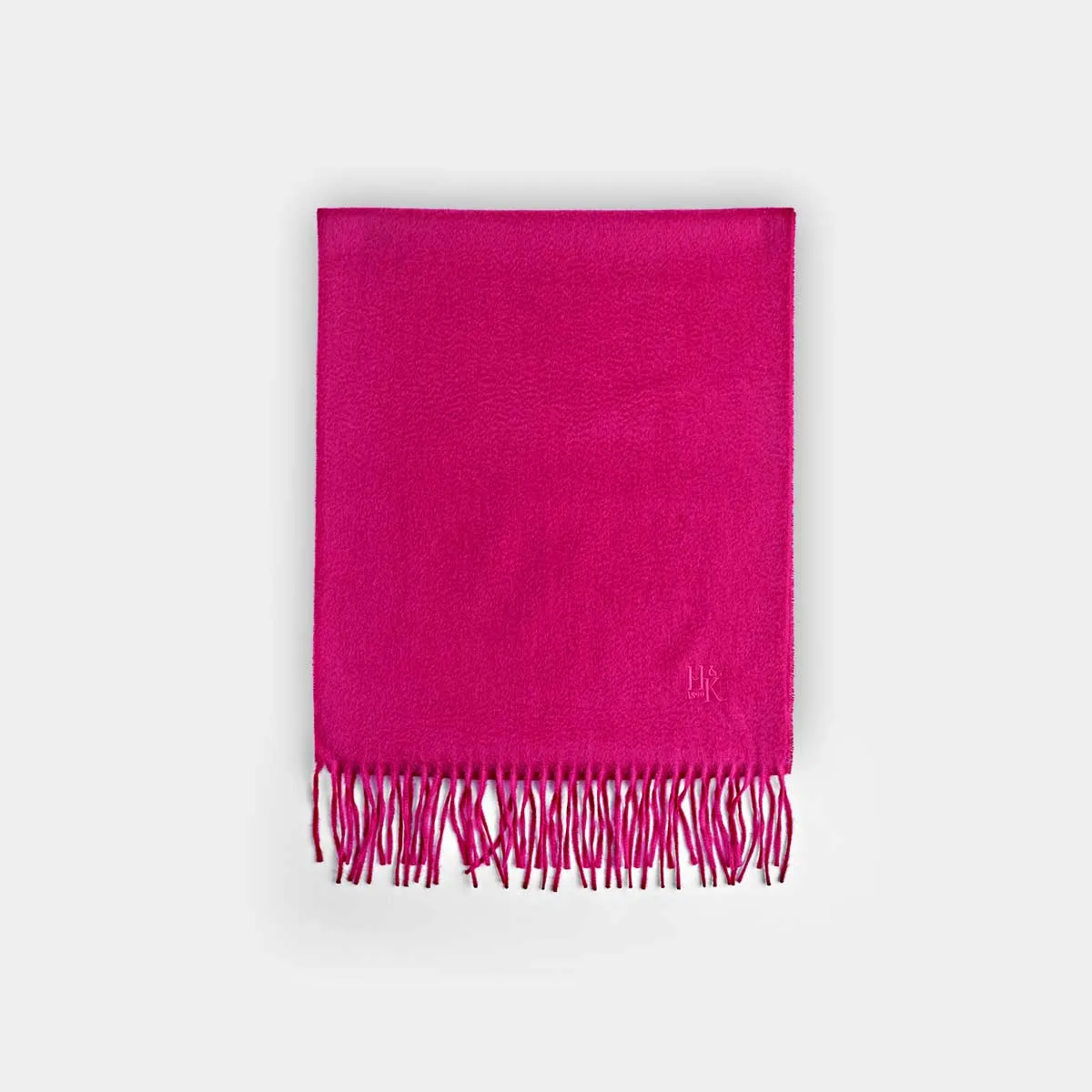 Plain Raspberry Wide Width Pure Cashmere Scarf