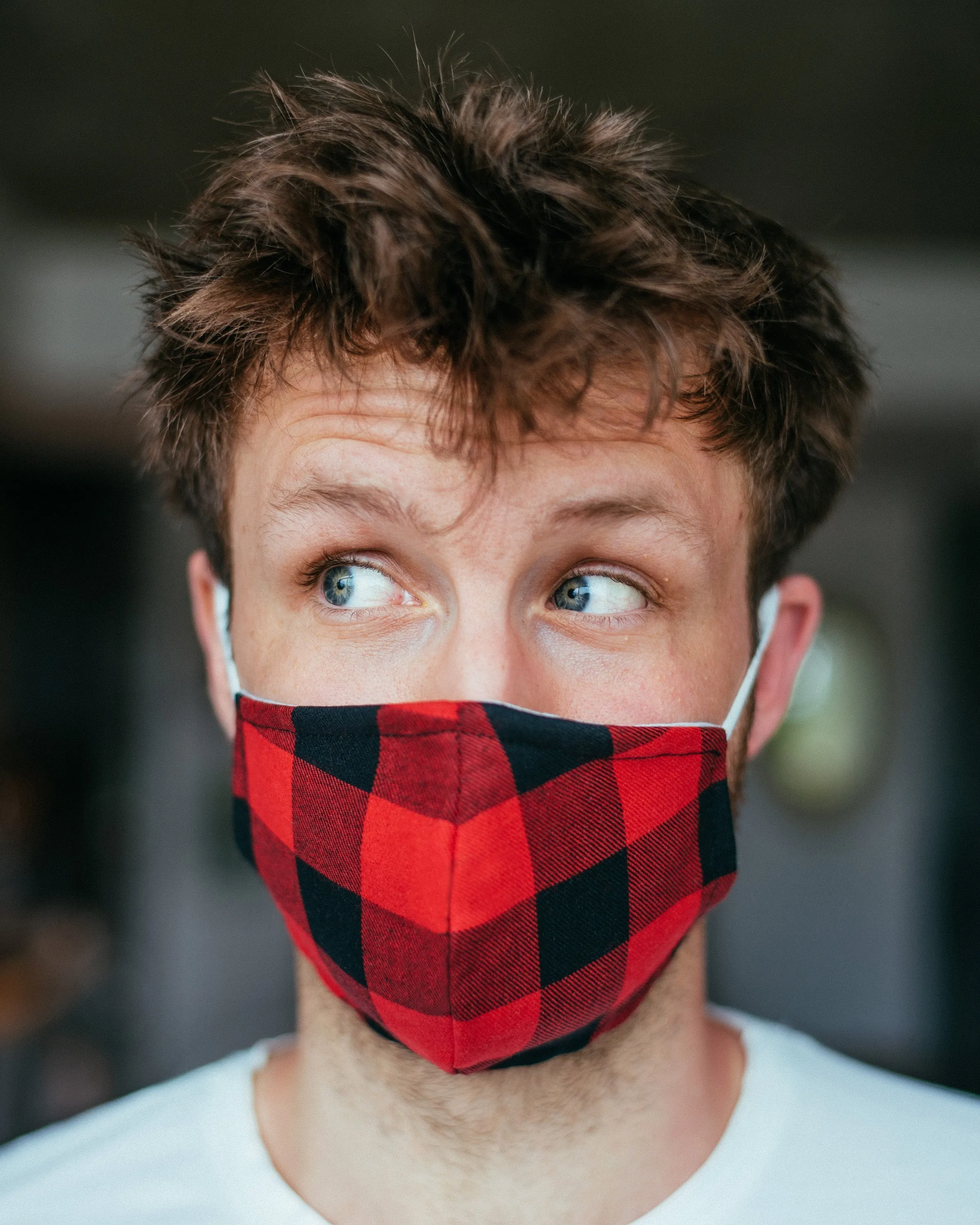 POOK MASK ( Red/Black Plaid)