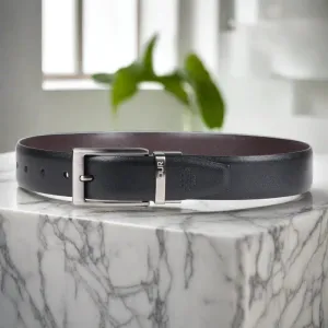 Premium Solid PU-Leather Belt- Black/Brown