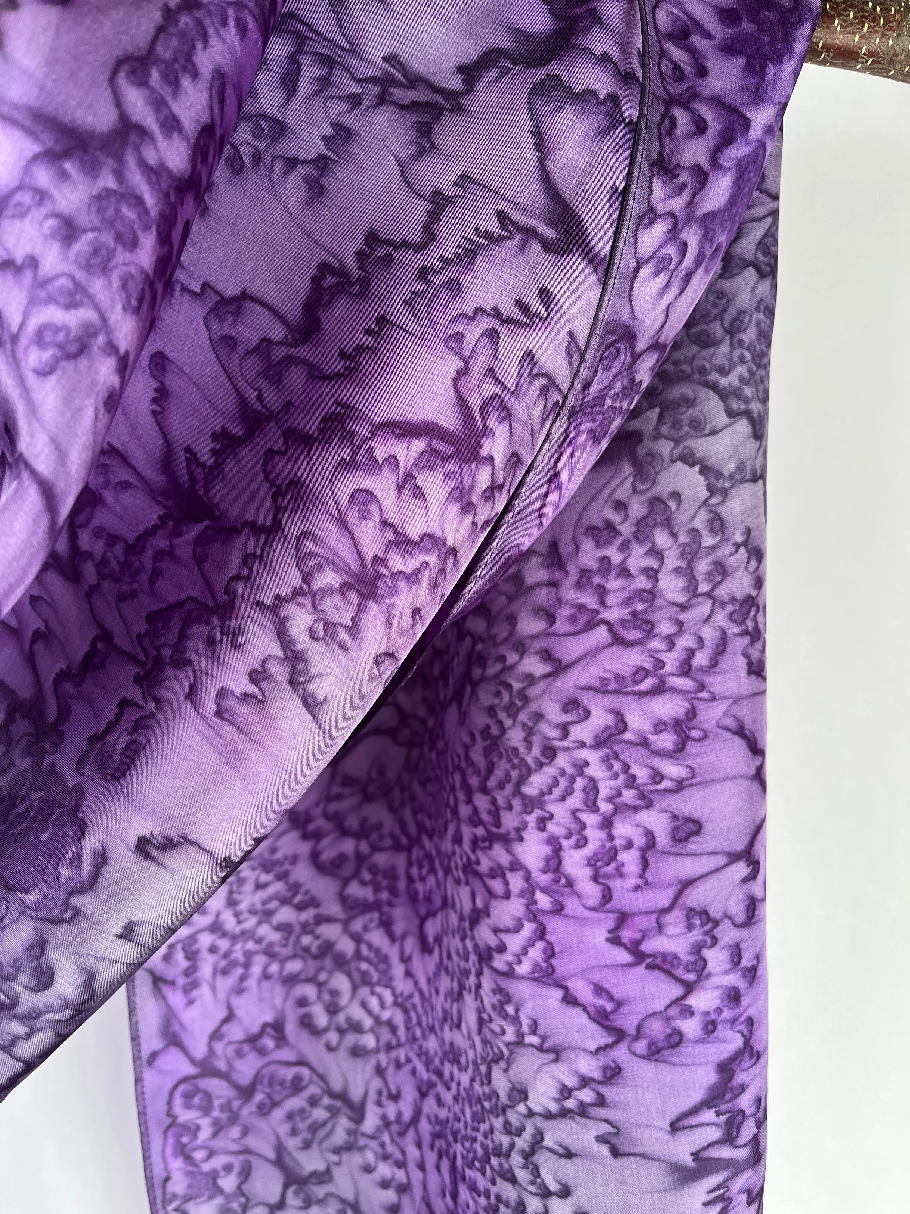 "Purple Mermaid" - Hand-dyed Silk Scarf - $125