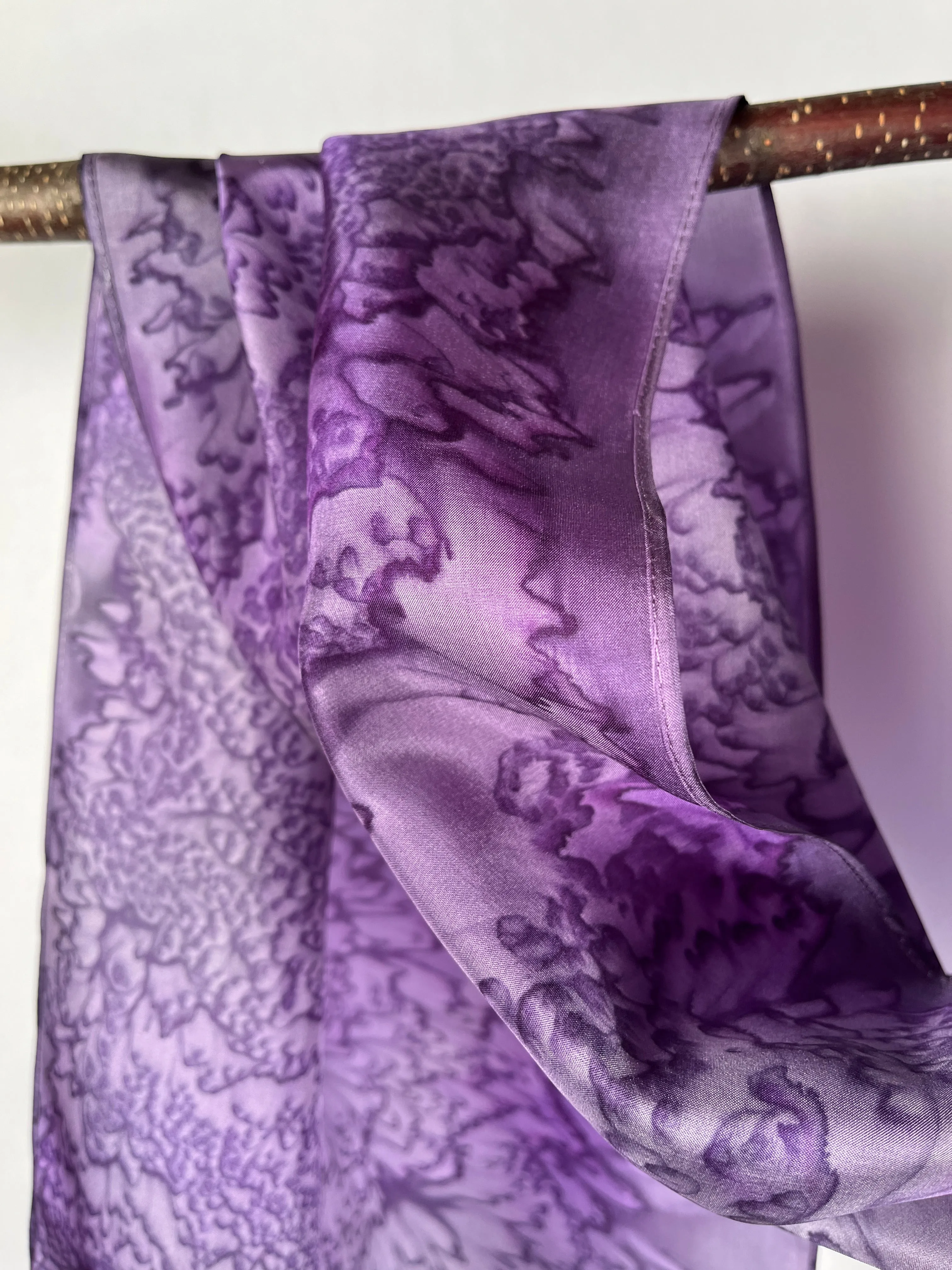 "Purple Mermaid" - Hand-dyed Silk Scarf - $125