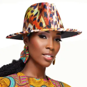 Rainbow Print Leopard Fedora