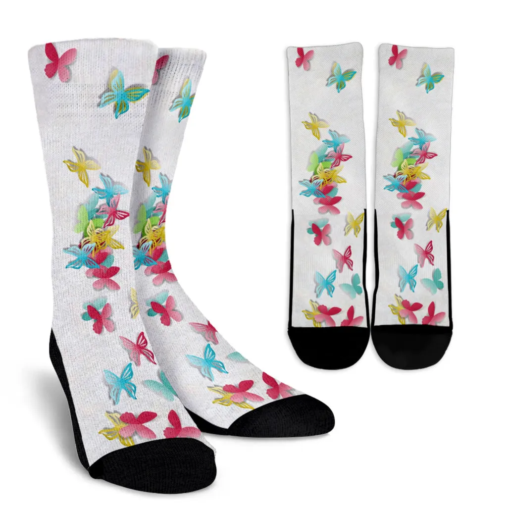 Reminiscent Butterflies Crew Socks