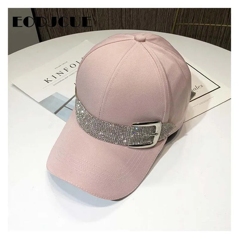 Rhinestone Belt Baseball Caps For Women Snapback Caps Outdoor Sun Hat