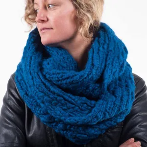 Royal Blue Wool Chunky Scarf