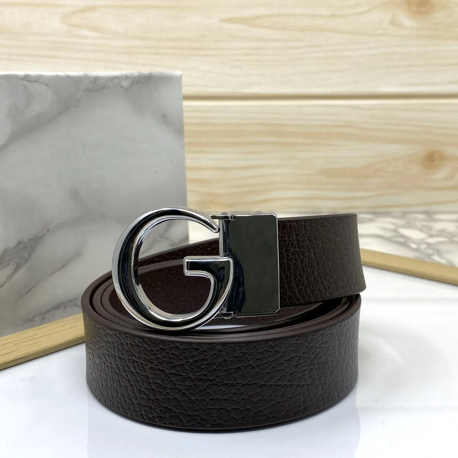 Stylish G Buckle Leather Strap Belt-JoansParamount