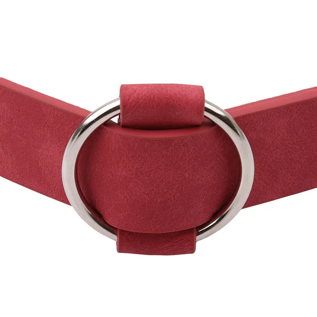 Stylish Leisure Women's Leather Belt With Metal Round Buckle For Dress Jeans