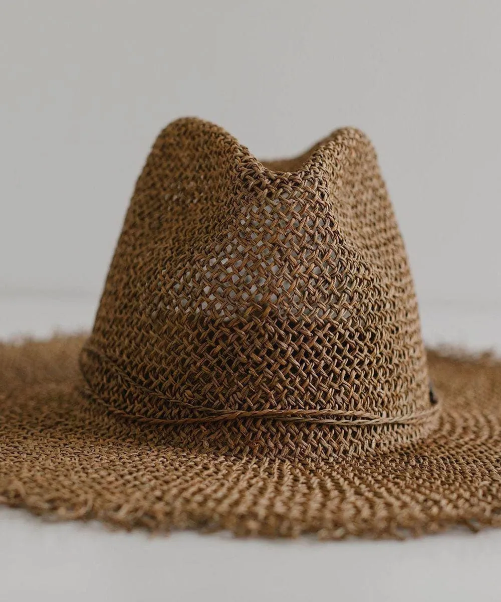 Tessa Seagrass Fedora - Brown BLEMISHED