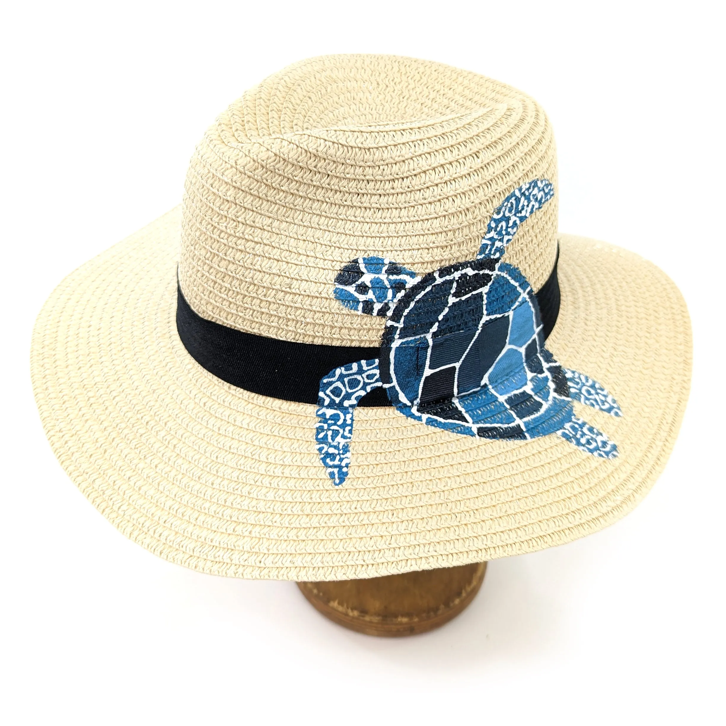 Turtle Printed Panama Style Foldable Sun Hat (57cm)