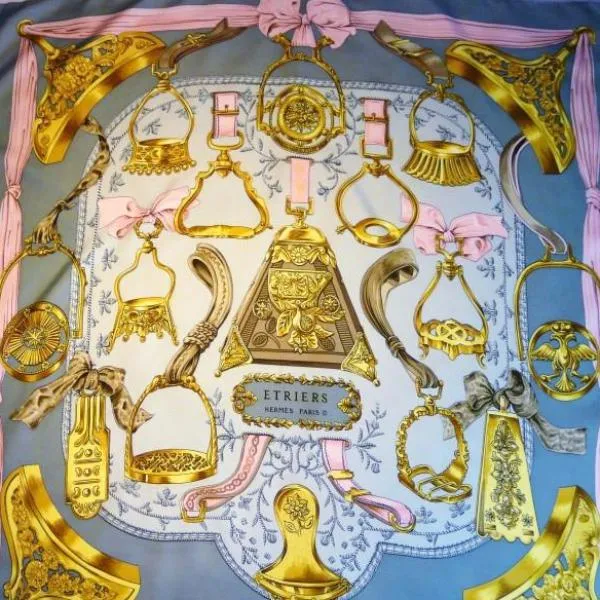 Vintage Hermes Silk Scarf Etriers Pristine Condition