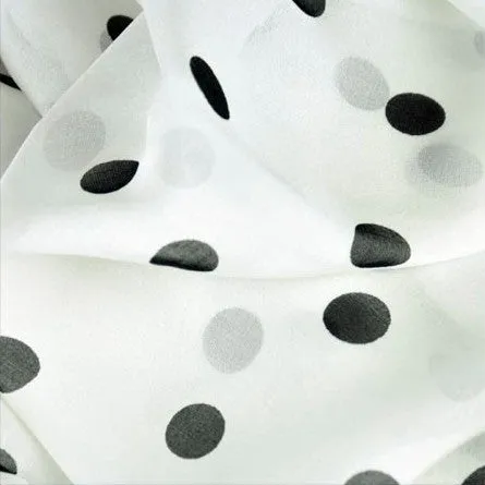 WHITE POLKA DOT SCARF - 67x26"