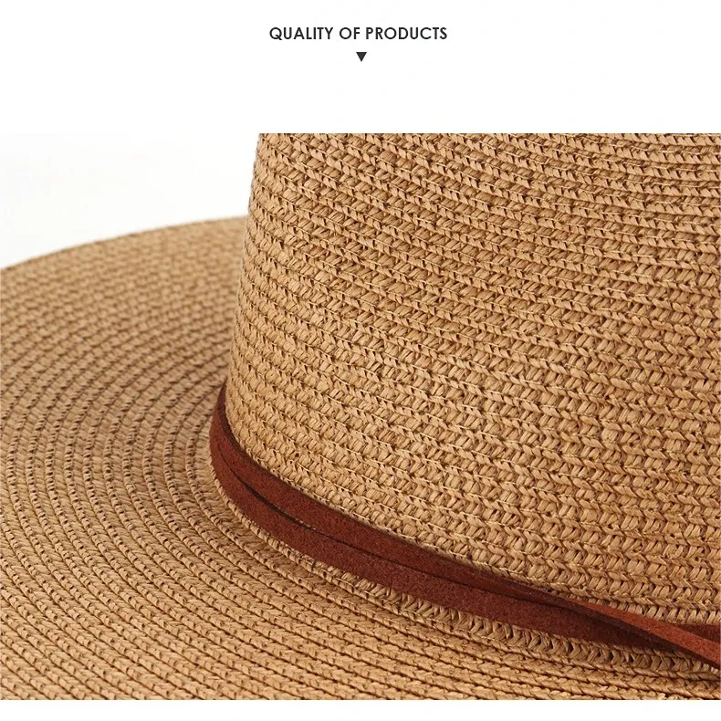 Women Straw Beach Hat Panama Sun Hats Fedora