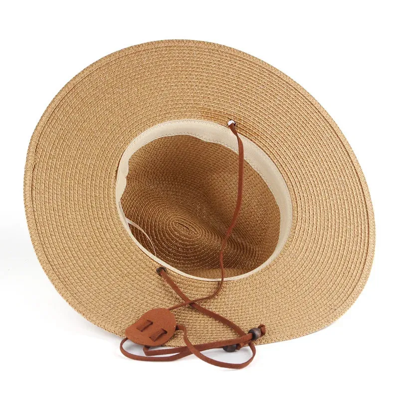 Women Straw Beach Hat Panama Sun Hats Fedora