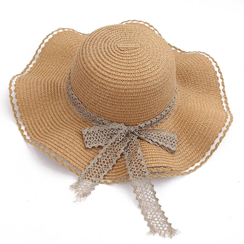 Women Straw Sun Hat Panama Hat Beach Women's Summer Fedora Caps