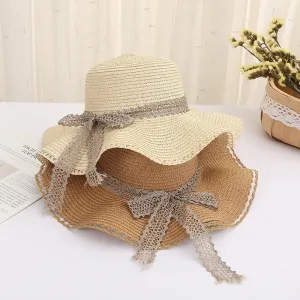 Women Straw Sun Hat Panama Hat Beach Women's Summer Fedora Caps