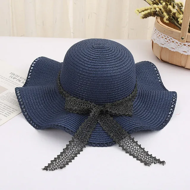 Women Straw Sun Hat Panama Hat Beach Women's Summer Fedora Caps